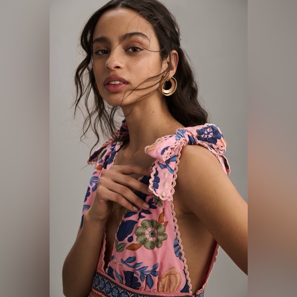 Farm Rio Seashell Tapestry Sleeveless Midi Dress - Picture 3 of 4